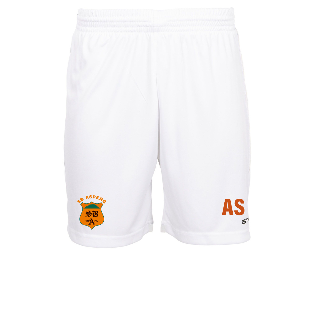 SB Asperg - Focus Shorts II Weiß mit Orangenem Logo